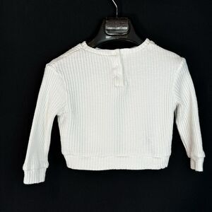 Habitual Kids White Ribbed Pullover - Cotton Blend - 18M - Stylish & Cozy